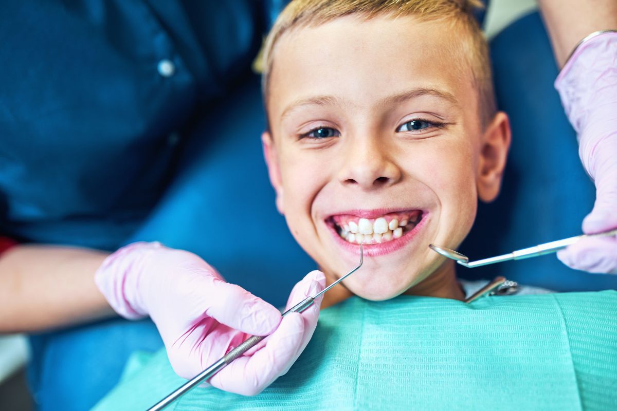 Child having pediatric dentistry work
